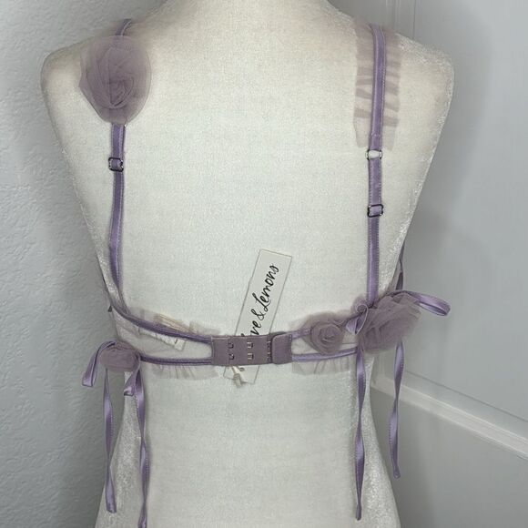 NWT For Love & Lemons Kamala Maxi Skirt & Rosette Bra Small Lavender - Picture 5 of 16